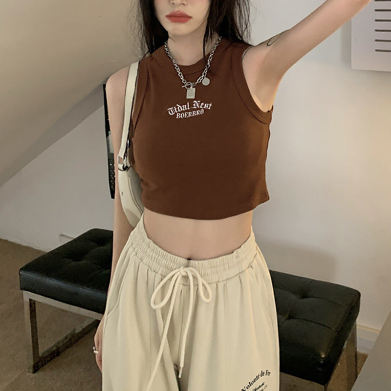 Women’s Crop Top with High Collar and Subtle Logo Lune London