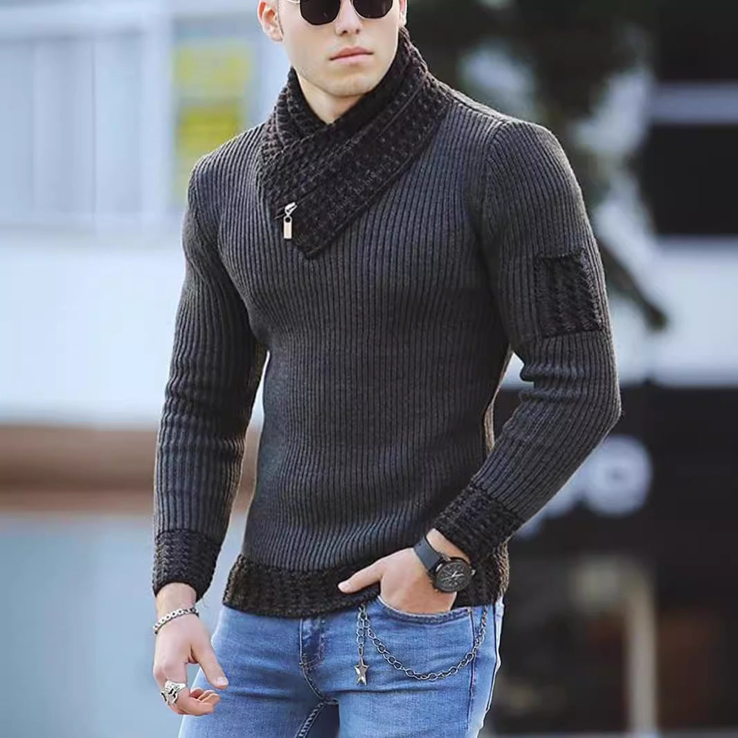 Structured men's sweater with modern high collar Lune London