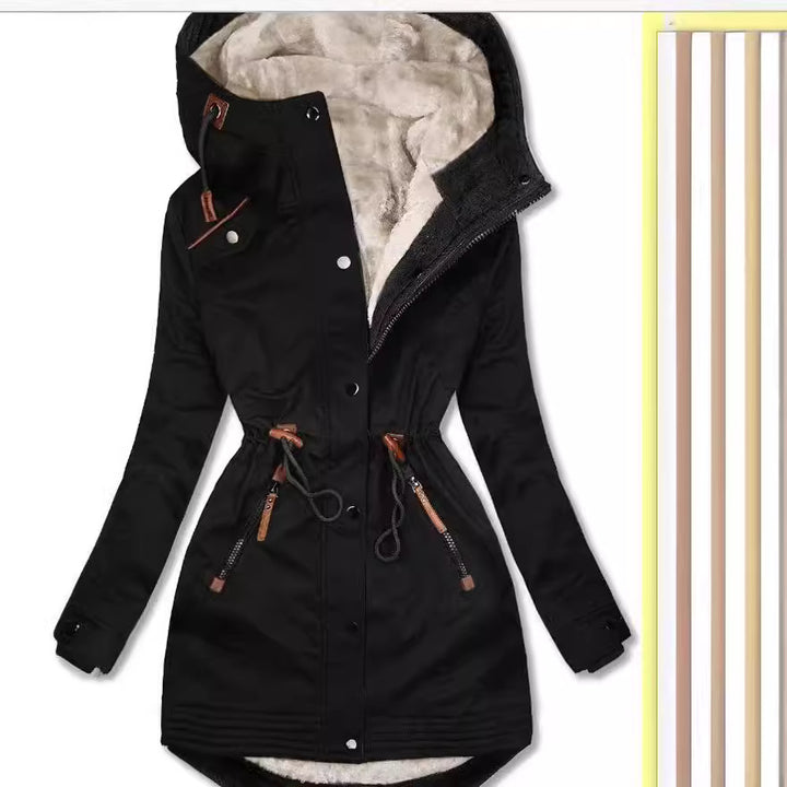 Ladies winter season parka with warm fleece lining Lune London