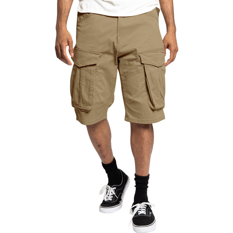 Shorts cargo pour hommes avec poches polyvalentes et taille élastique Lune London