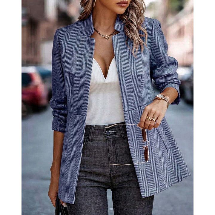 Veste blazer élégante pour femmes avec un motif pied-de-coq moderne et des détails élégants Chic & Stil