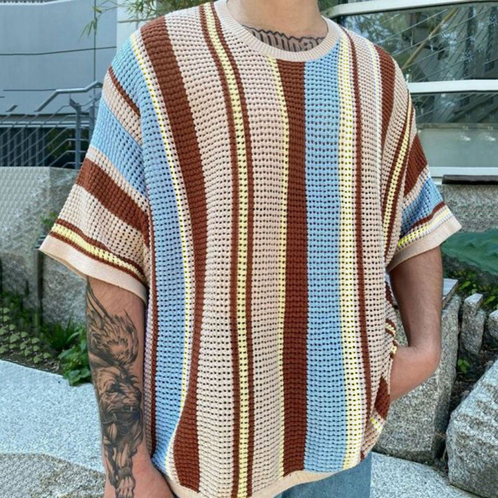 Men's mesh T-shirt with trendy design in patterned fabric Lune London