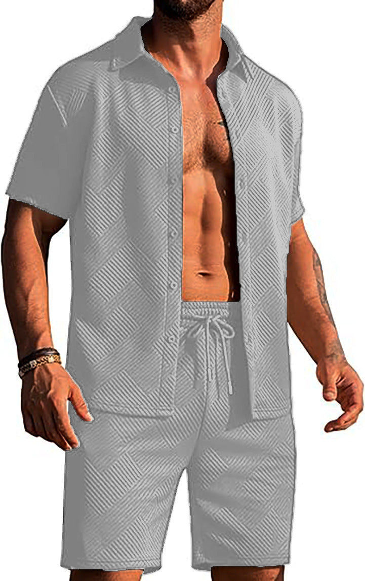 Modern shorts for men and top set with textured design Lune London