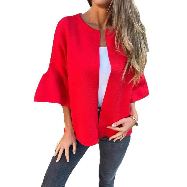 Fashionable women's jacket with wide sleeves and slightly textured fabric Lune London