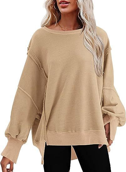 Ladies Oversized Sweatshirt with Balloon Sleeves Lune London
