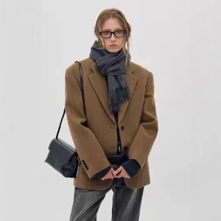 Veste en laine surdimensionnée classique pour femmes Chic & Stil
