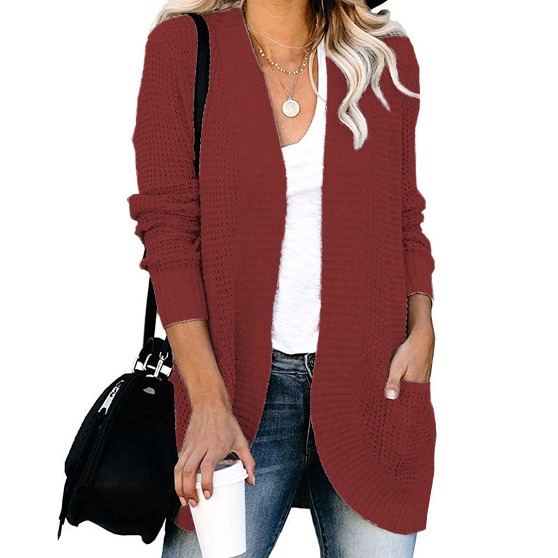 Knit jacket for women with a breathable mesh structure and practical pockets Lune London