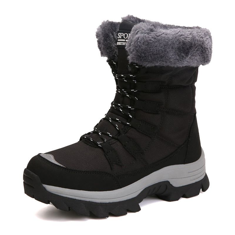 Women's winter boots with cozy faux fur collar and non-slip sole Lune London