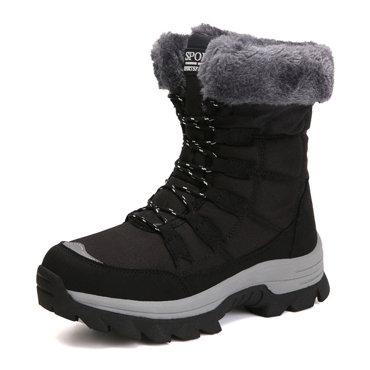 Women's winter boots with cozy faux fur collar and non-slip sole Lune London
