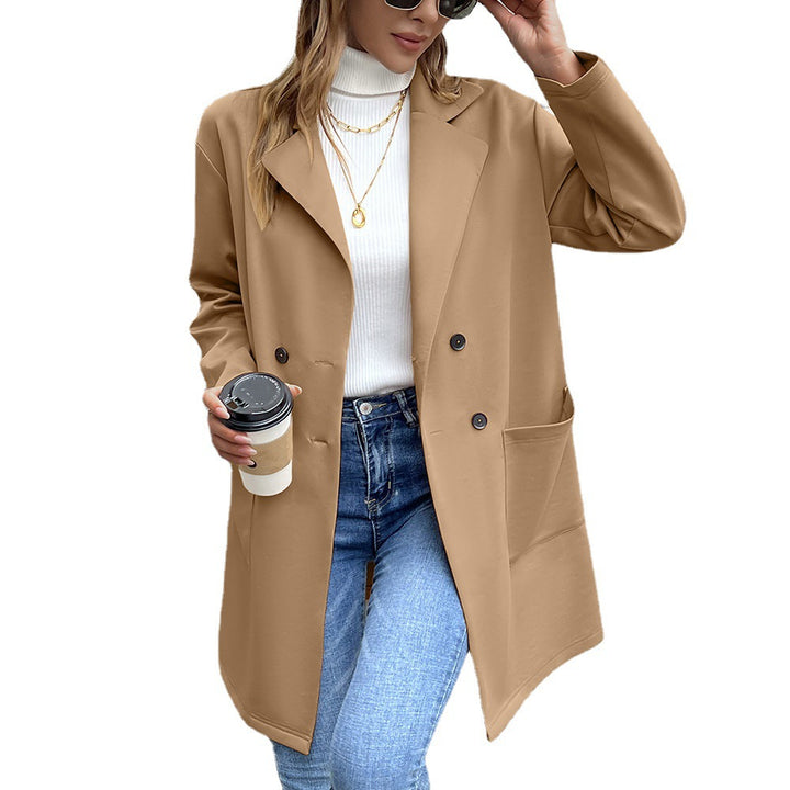 Elegant oversized blazer jacket for women with double-breasted buttons and practical pockets Lune London
