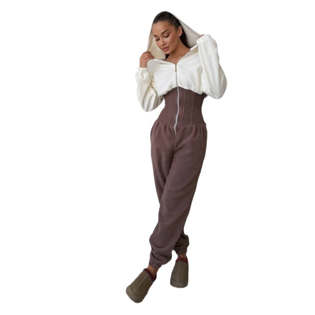 Ladies refined jumpsuit with hood Lune London