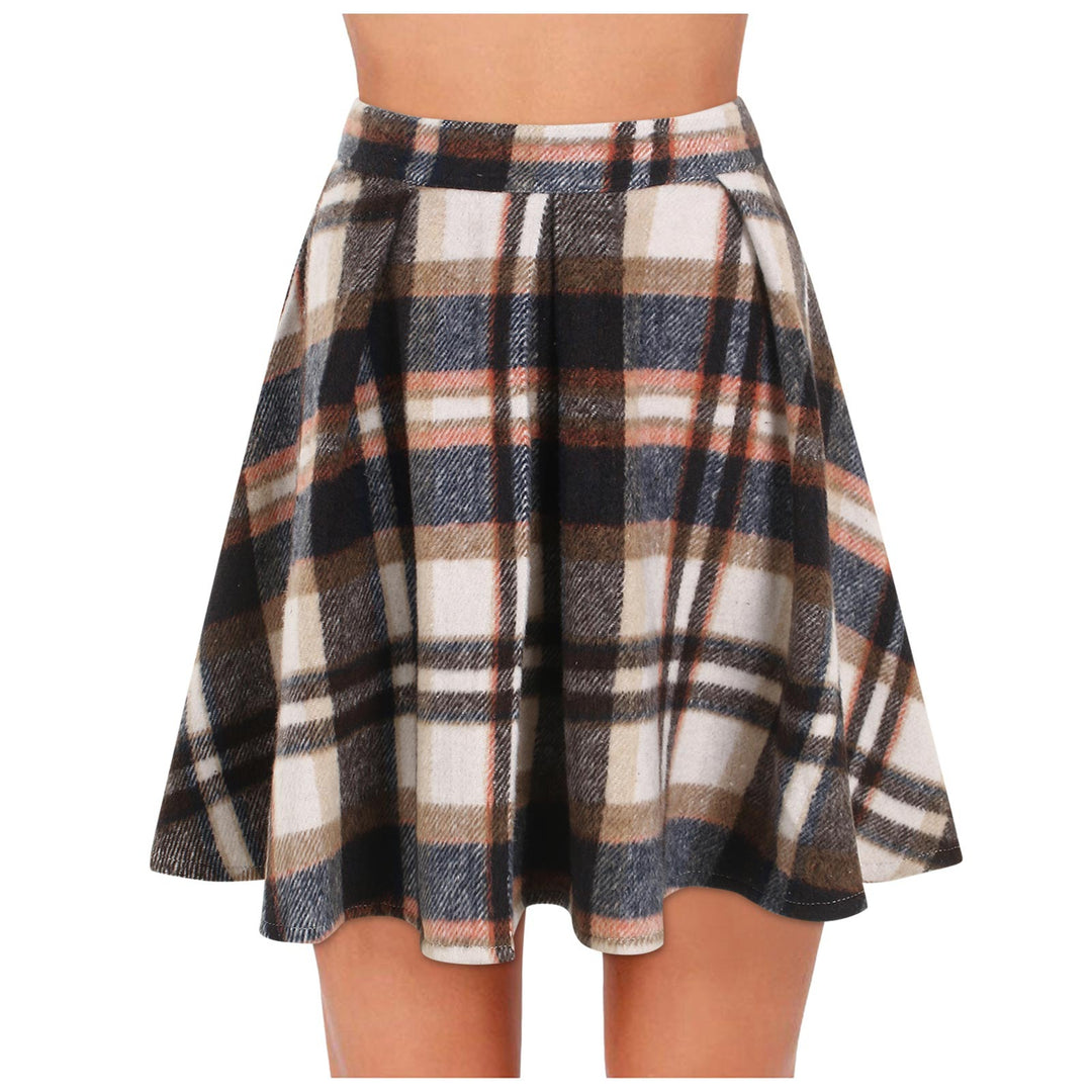 Lune London women’s A-line flared check skirt