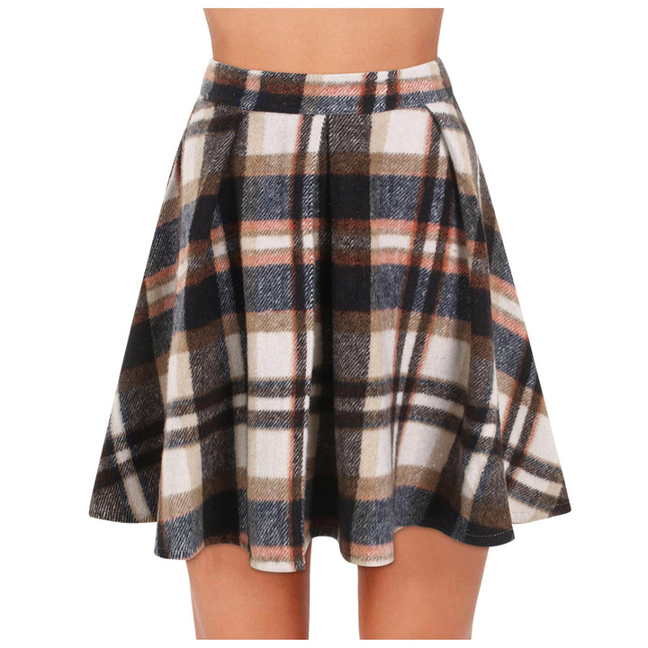 Lune London women’s A-line flared check skirt