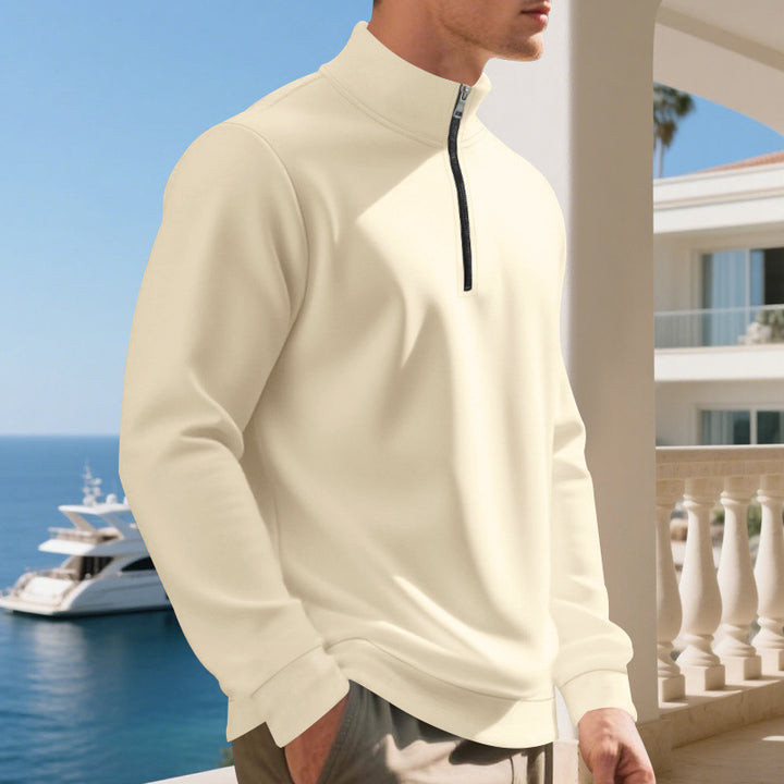 Sporty pullover for men with half-zip and breathable structure Lune London