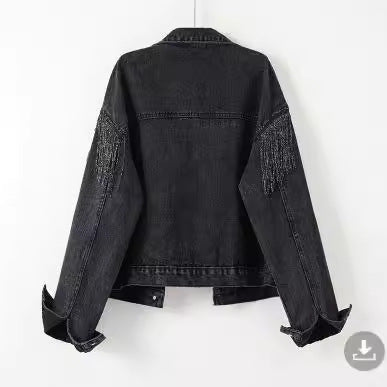 Veste en jean pour femmes avec design effiloché Chic & Stil