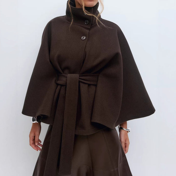 Elegant jacket for women with high collar and chic belt Lune London