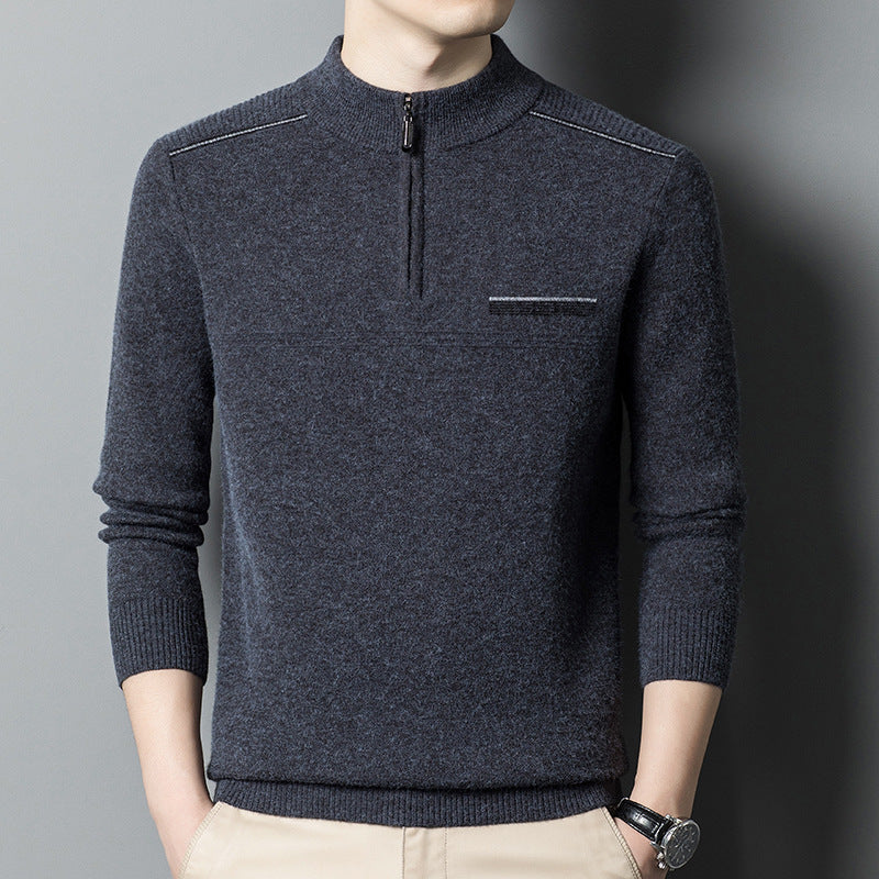 Trendy high collar pullover for men with zipper Lune London
