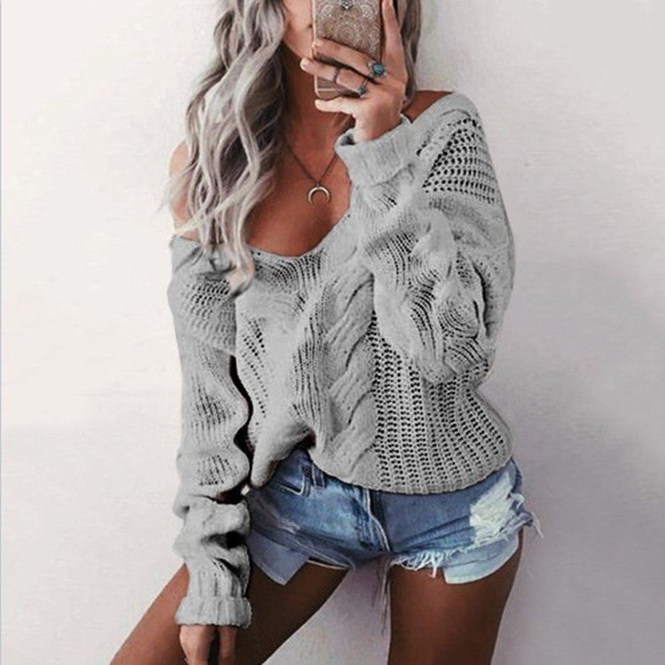 Chunky knit sweater for women with an airy crochet structure Lune London