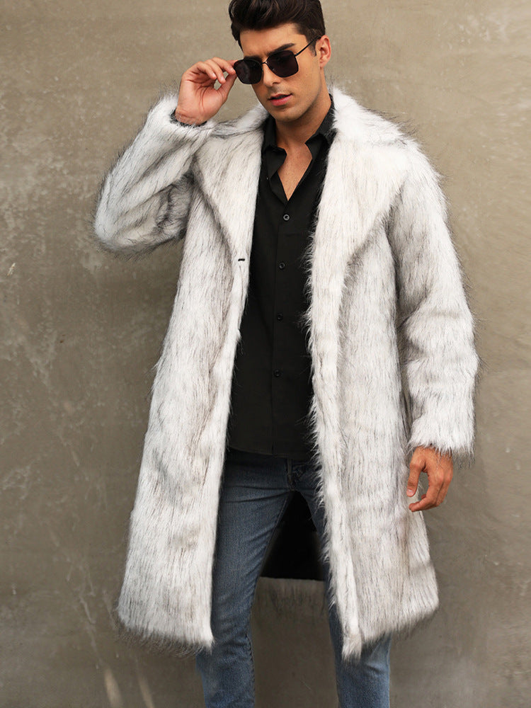 Extravagant faux fur jacket for men with classic details Lune London