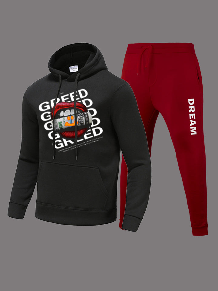 Women's hoodie and jogger pants set with creative print Lune London