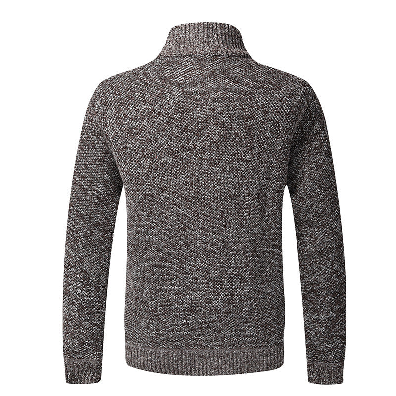 Trendy knitted jacket for men with high collar and practical pockets Lune London