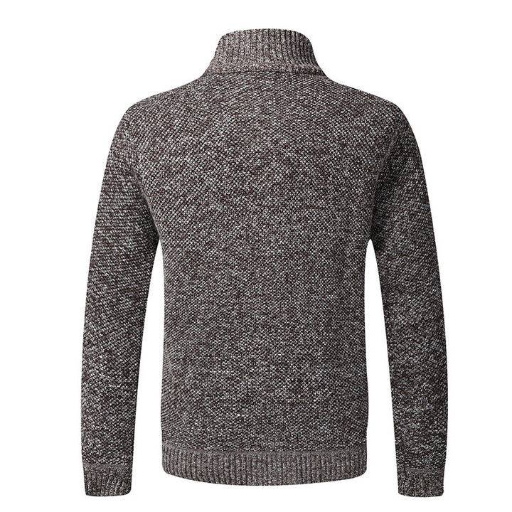 Trendy knitted jacket for men with high collar and practical pockets Lune London