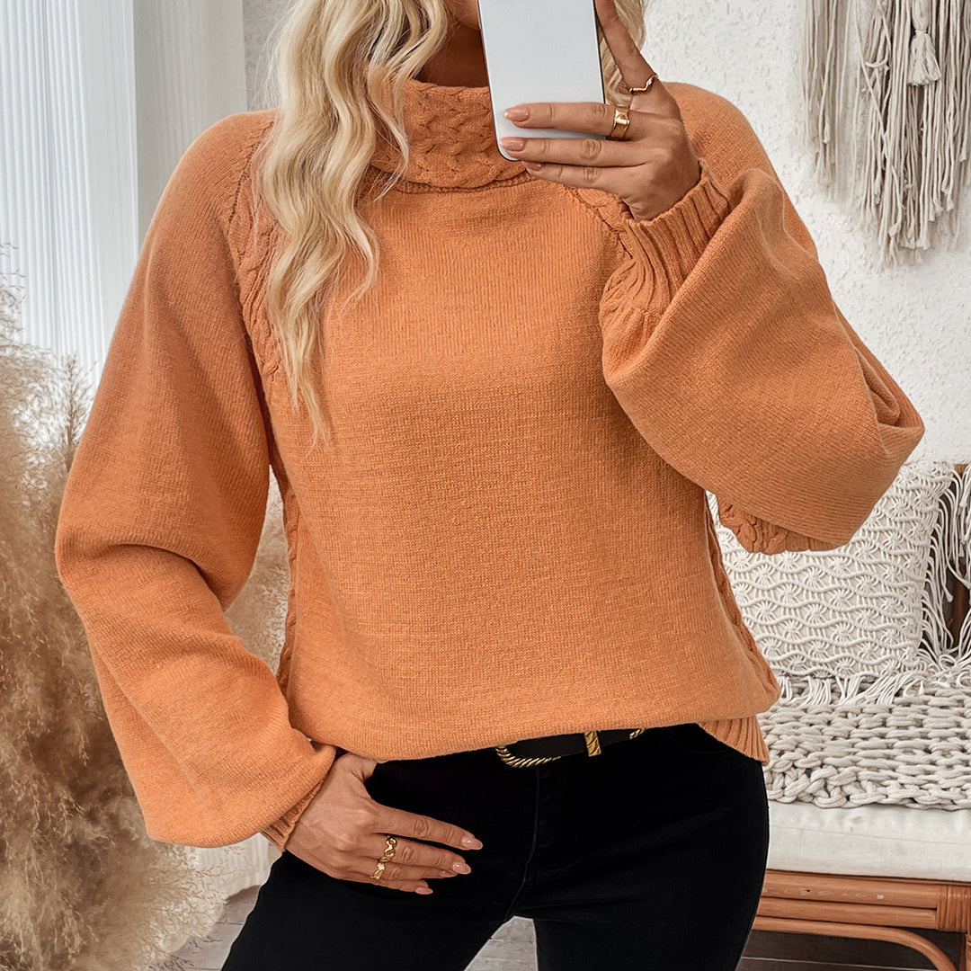 Lune London Women's Knit Sweater with High Collar