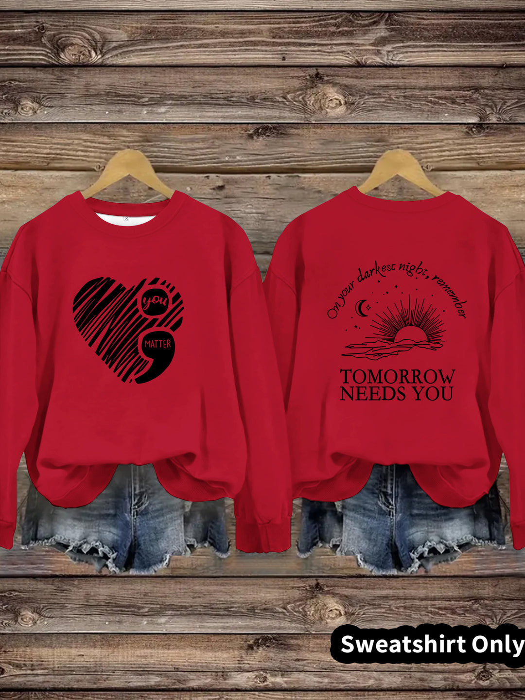 Sweatshirt femme avec impression inspirante et grand motif de coeur Chic & Stil