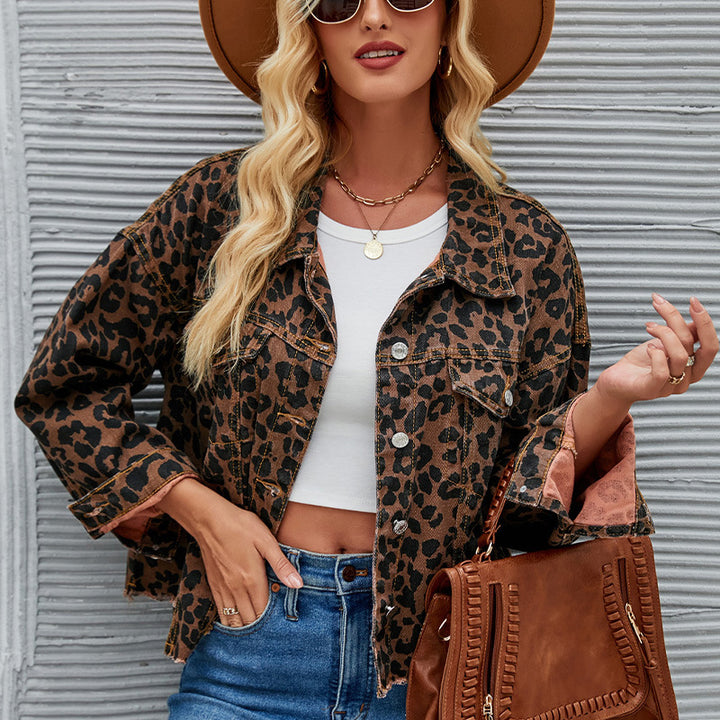 Lune London Leopard Print Denim Jacket for Women