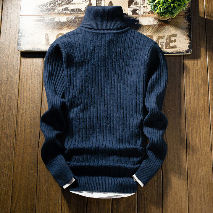 Lune London | Men's Turtleneck Sweater with Cable Pattern