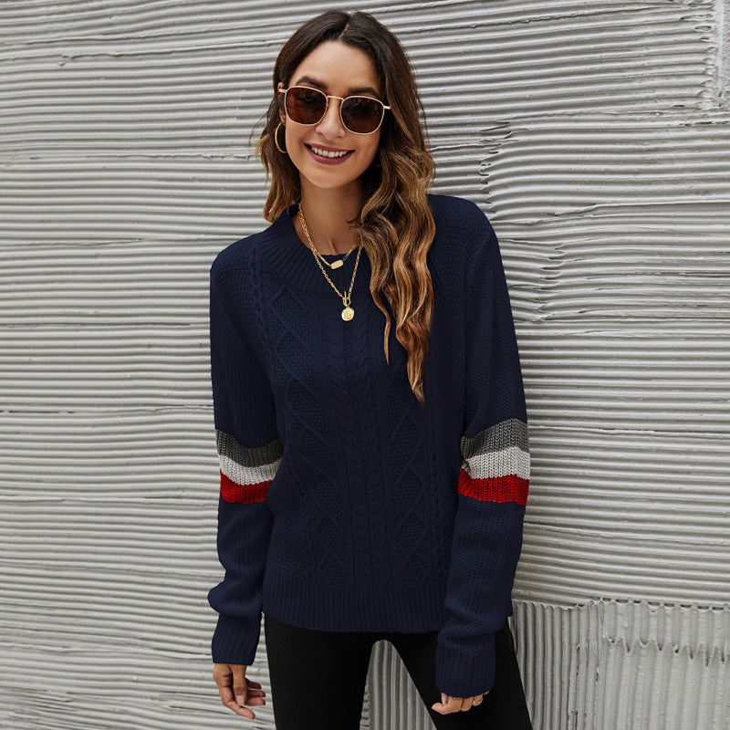 Oversized knitted sweater for women with modern cable pattern Lune London