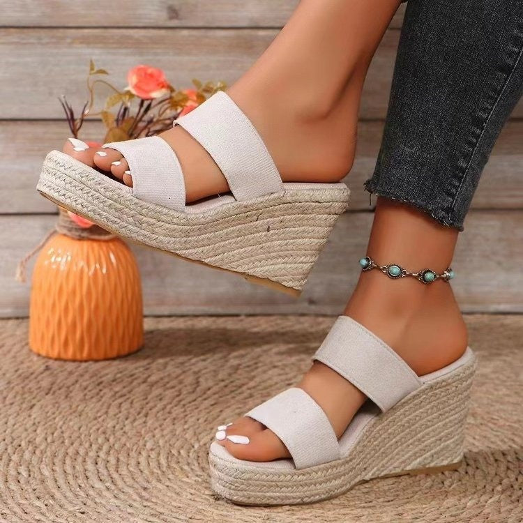 Ladies Casual Wedge Heel Strappy Sandals Lune London