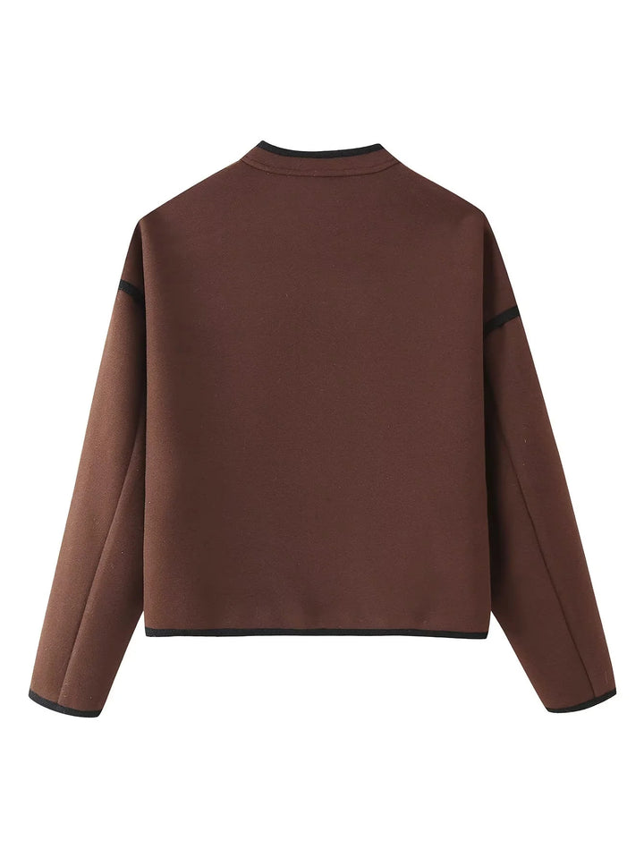 Elegant transitional jacket for women with decorative buttons Lune London