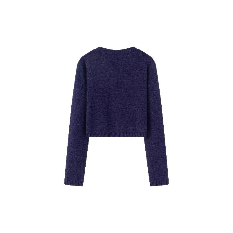 Cropped sweater for women with playful bow pattern Lune London