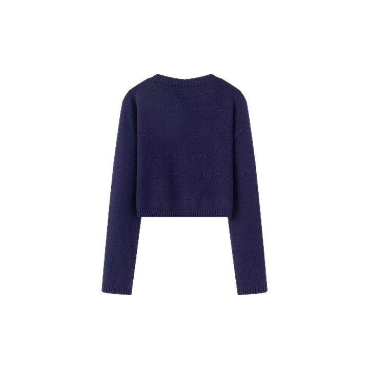 Cropped sweater for women with playful bow pattern Lune London