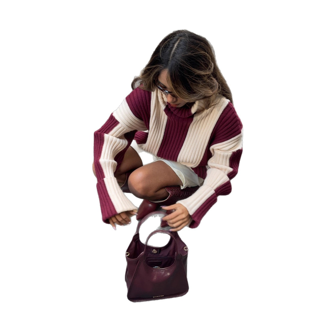 Fashion knit sweater for women with an elegant ribbed pattern and relaxed sleeves Lune London