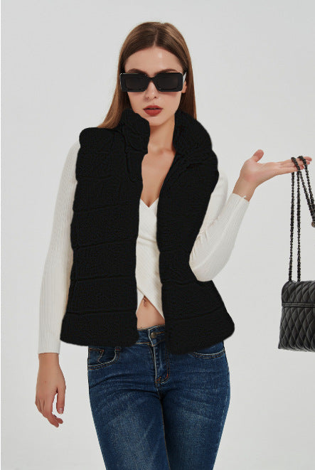 Ladies Quilted Gilet with High Collar and Practical Pockets Lune London