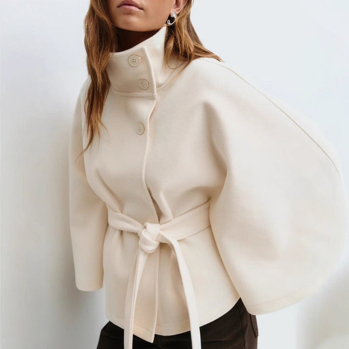 Women's wrap jacket with elegant stand-up collar and wide-cut sleeves Lune London