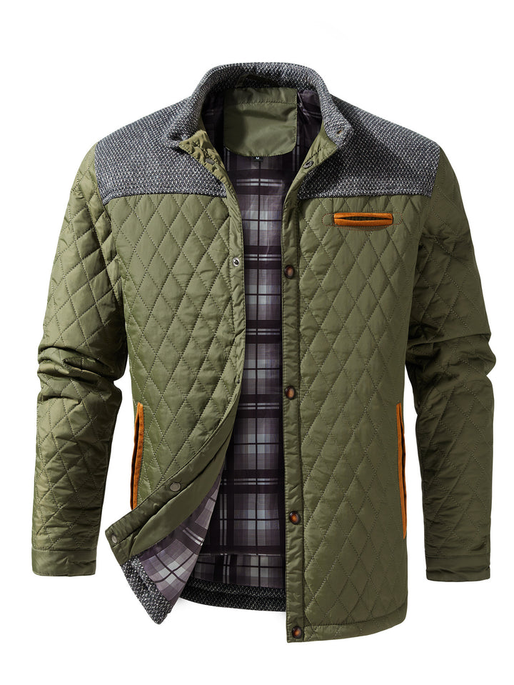 Quilted men's transition jacket with modern collar Lune London