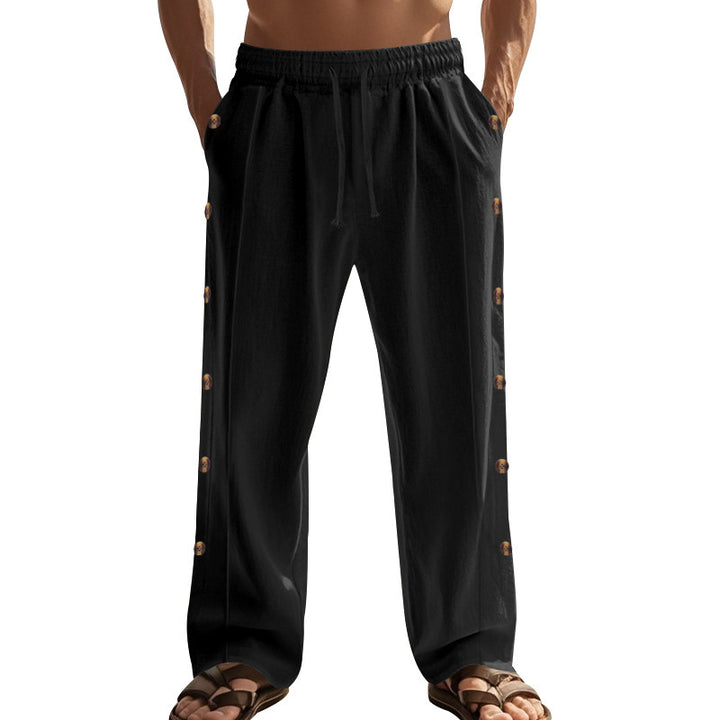 Casual beach pants for men with side snap buttons Lune London