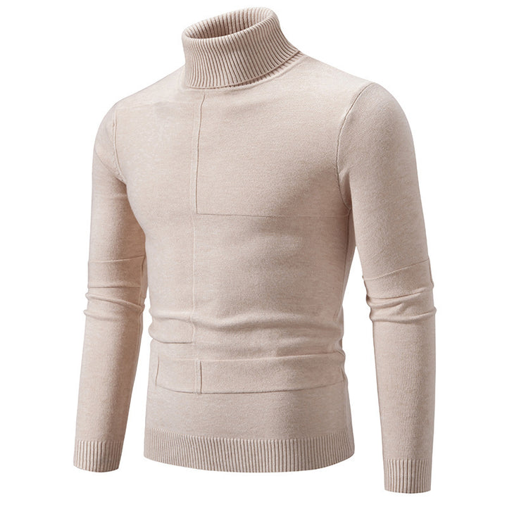 Elegant turtleneck sweater for men with a modern cable pattern Lune London