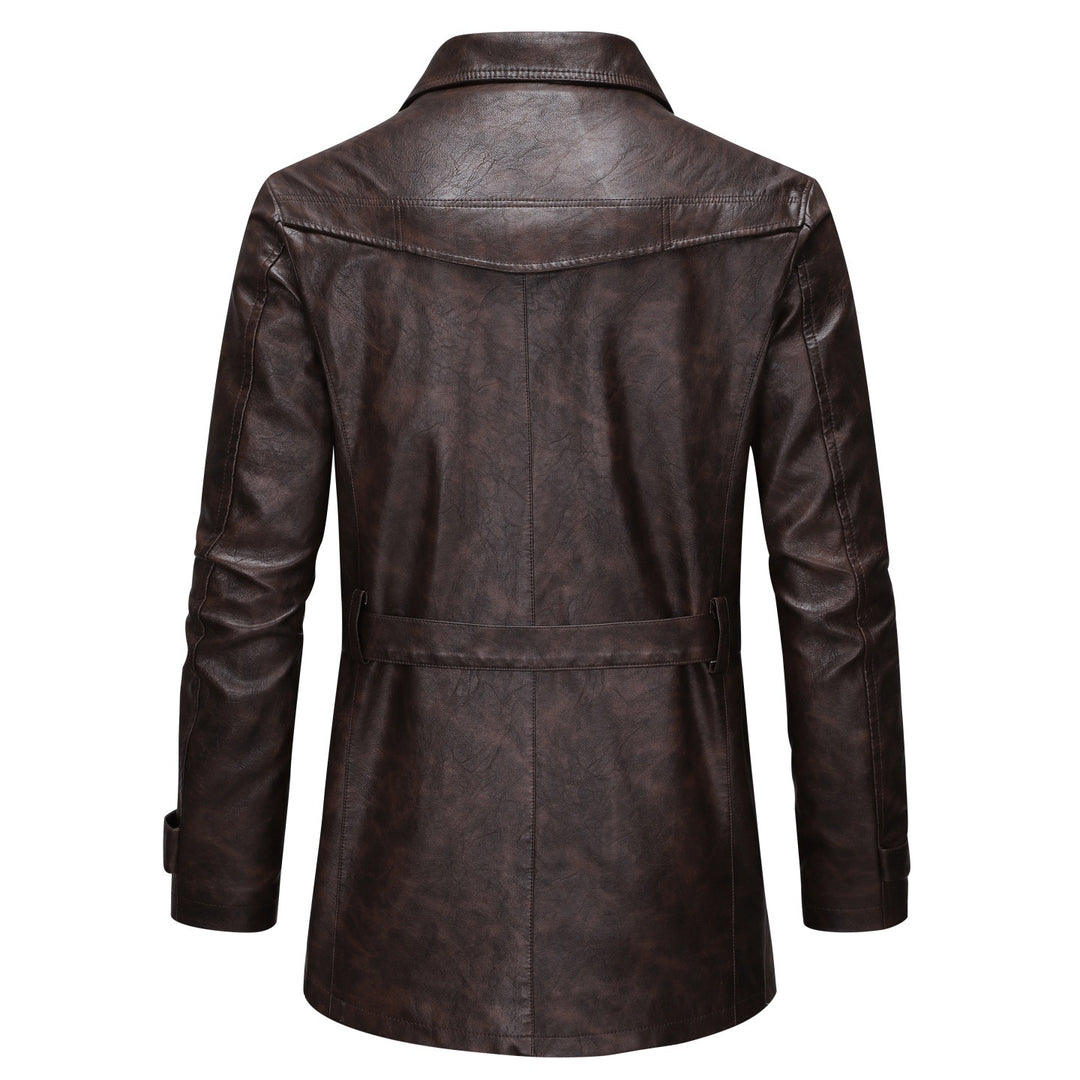 Elegant vintage leather trench coat for men Lune London