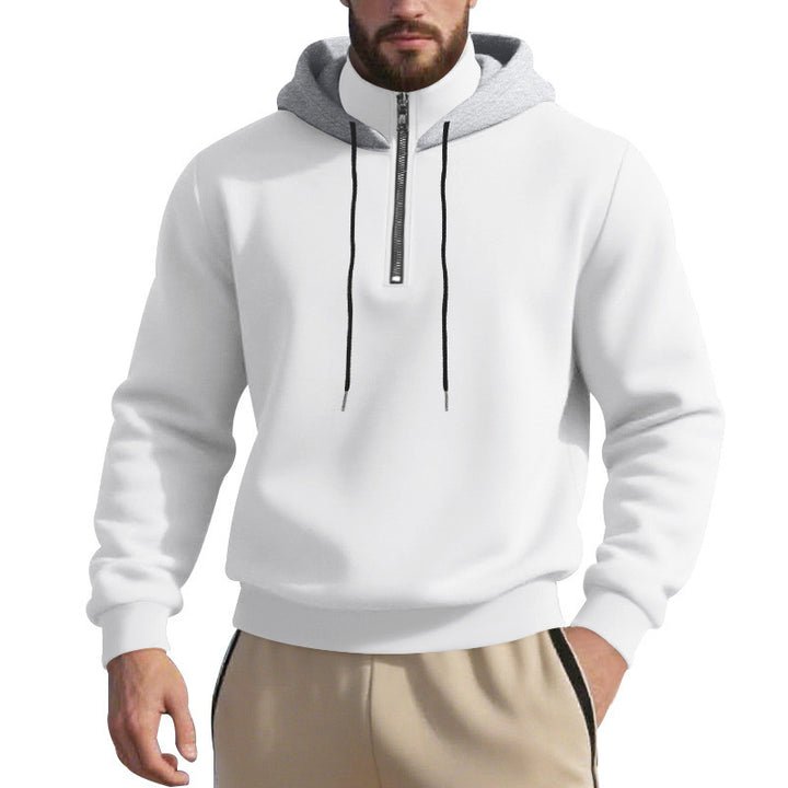 Sporty hoodie for men with half-zipper and breathable fabric Lune London