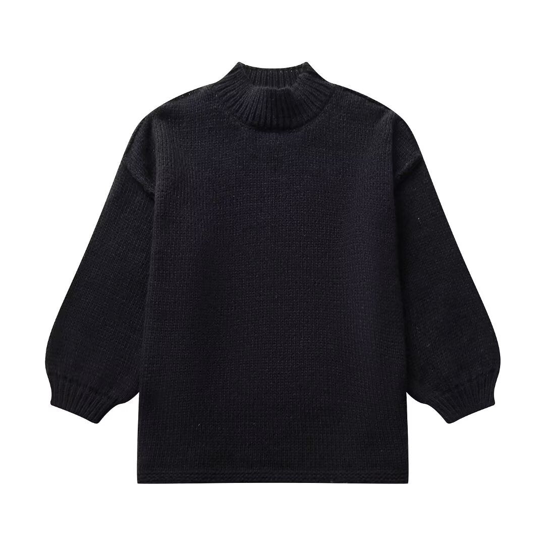 Elegant knitted sweater for women with high collar and relaxed fit Lune London