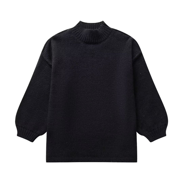 Elegant knitted sweater for women with high collar and relaxed fit Lune London