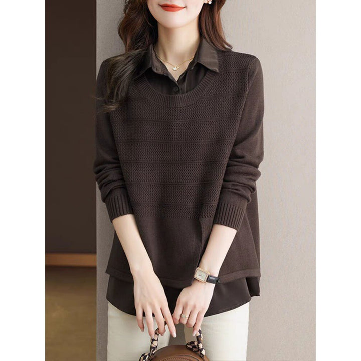 Pull en tricot pour femmes avec un design en couches et une texture harmonieuse Lune London