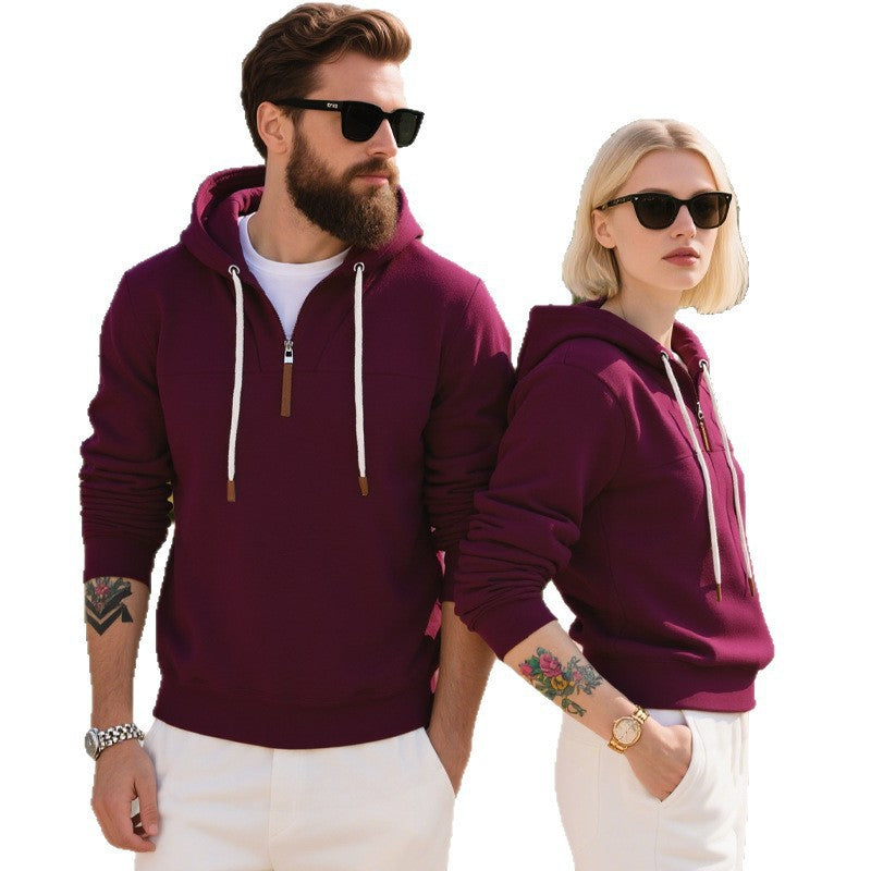 Men's casual hoodie with high-quality fleece and modern zipper Chic and style