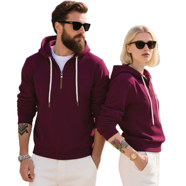 Men's casual hoodie with high-quality fleece and modern zipper Chic and style