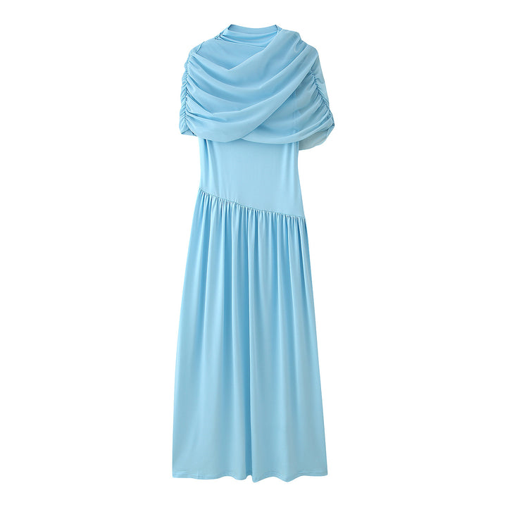 Maxi dress for women with decorative gathers and elegant draping Lune London