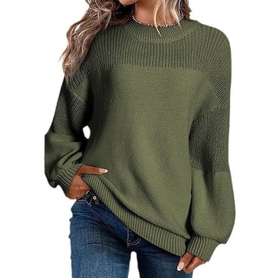 Fashion knit sweater for women with drop shoulders and casual fit Lune London